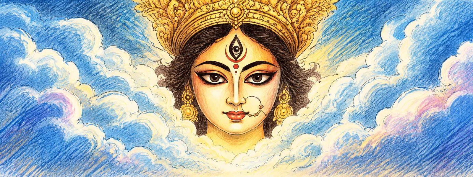 Dreamy Goddess Amidst Clouds